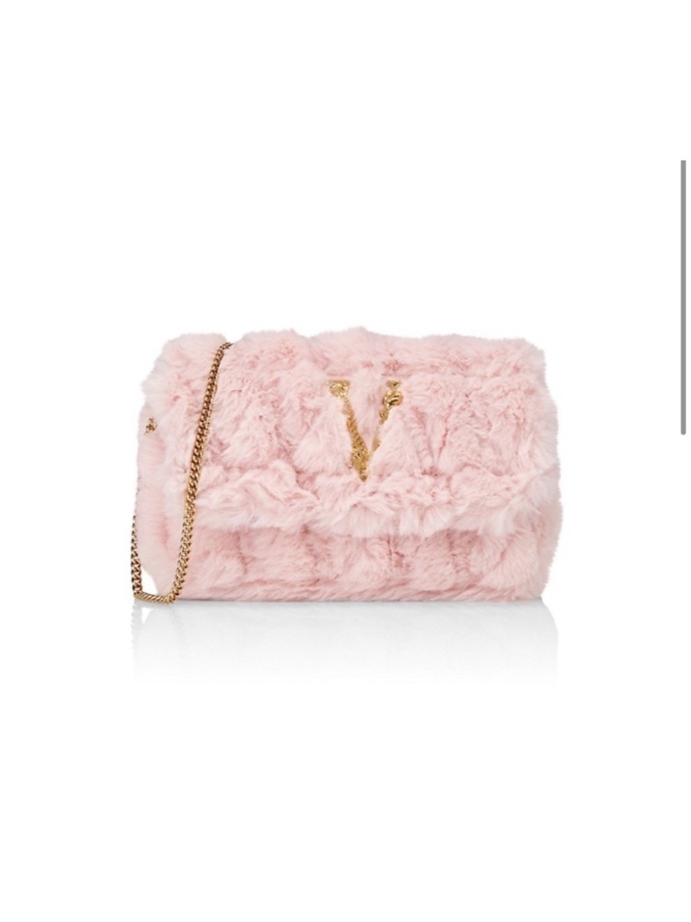 VERSACE FAUX FUR MINI BAG in PINK